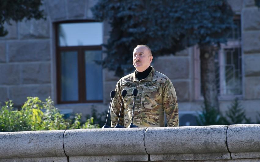 President: I never doubted that this day would come and a military parade under Azerbaijani flag would be held in city of Khankendi