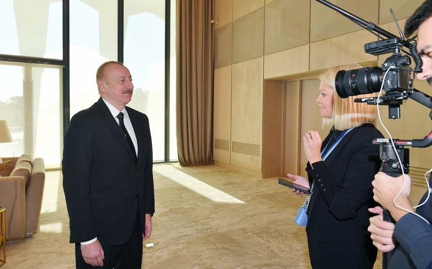 Le président Ilham Aliyev accorde une interview à l’Euronews