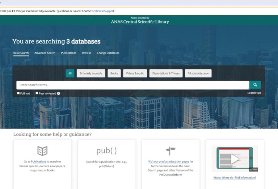 MEK oxucularına “ProQuest Central” bazasından istifadə imkanı təqdim edir