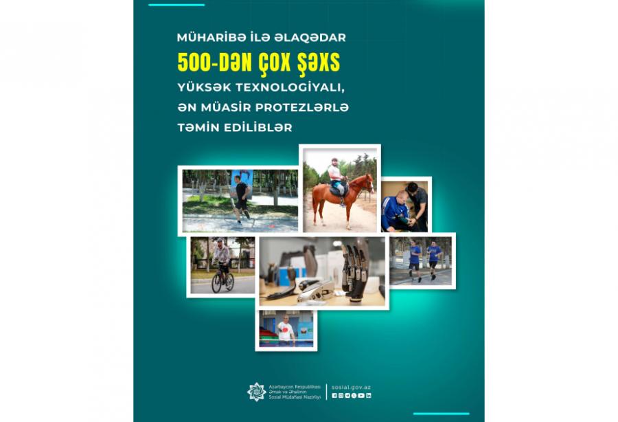 500-dən çox şəxs yüksəktexnologiyalı və ən müasir protezlərlə təmin edilib