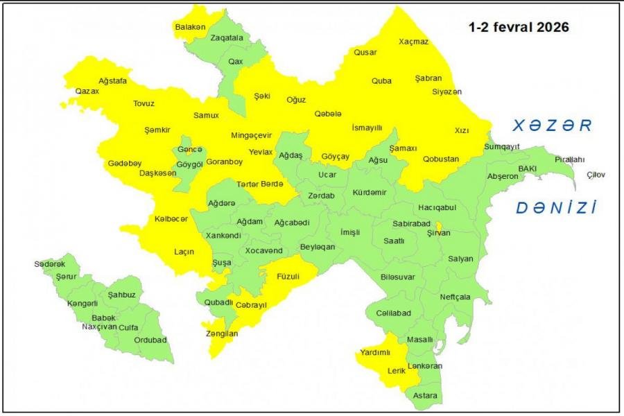 Küləkli hava şəraiti ilə əlaqədar sarı xəbərdarlıq verilib