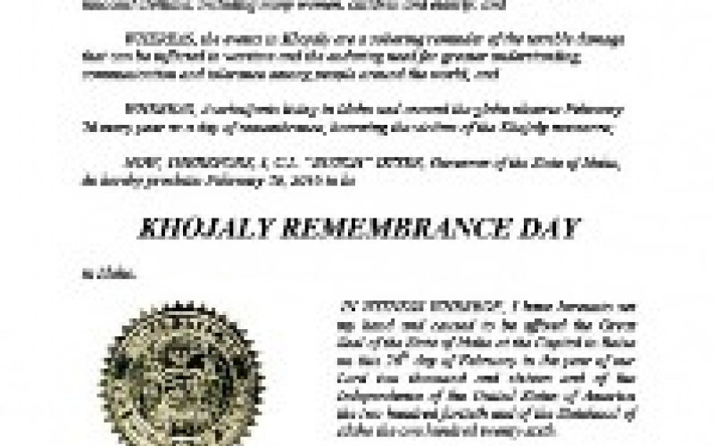 Idaho becomes 21st State in US to recognize Khojaly massacre