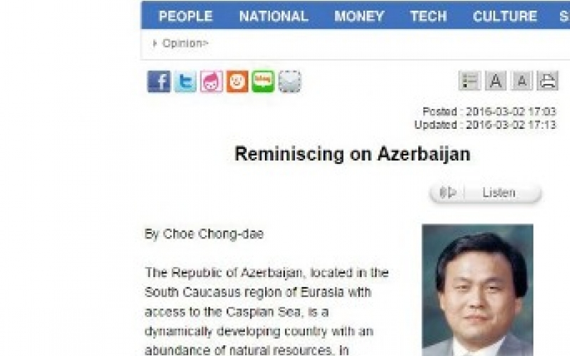 The Korea Times: Reminiscing on Azerbaijan