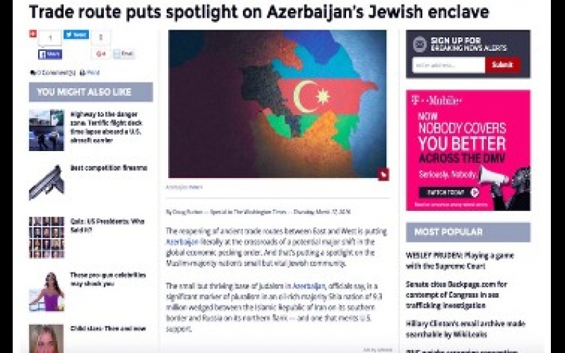 “The Washington Times” Azərbaycanın regionda iqtisadi əhəmiyyətindən yazıb