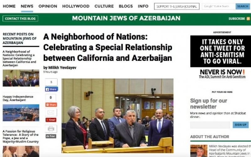 Jewish Journal: A Neighborhood of Nations: Celebrating a Special Relationship between California and Azerbaijan