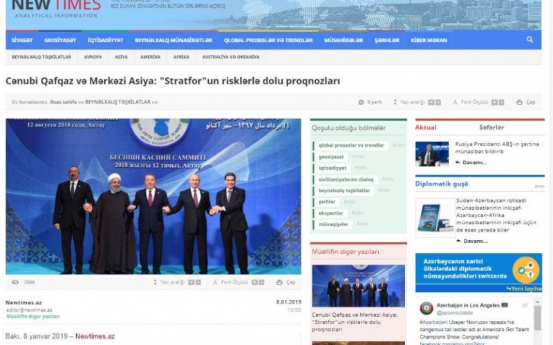 Cənubi Qafqaz və Mərkəzi Asiya: "Stratfor"un risklərlə dolu proqnozları