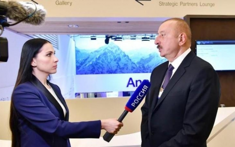 President Ilham Aliyev`s interview to Rossiya 1 TV channel in Davos