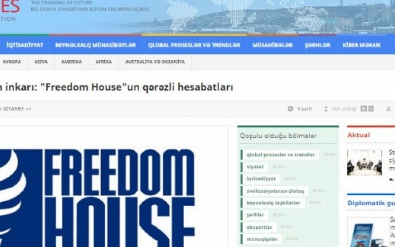 Haqq və ədalətin inkarı: "Freedom House"un qərəzli hesabatları