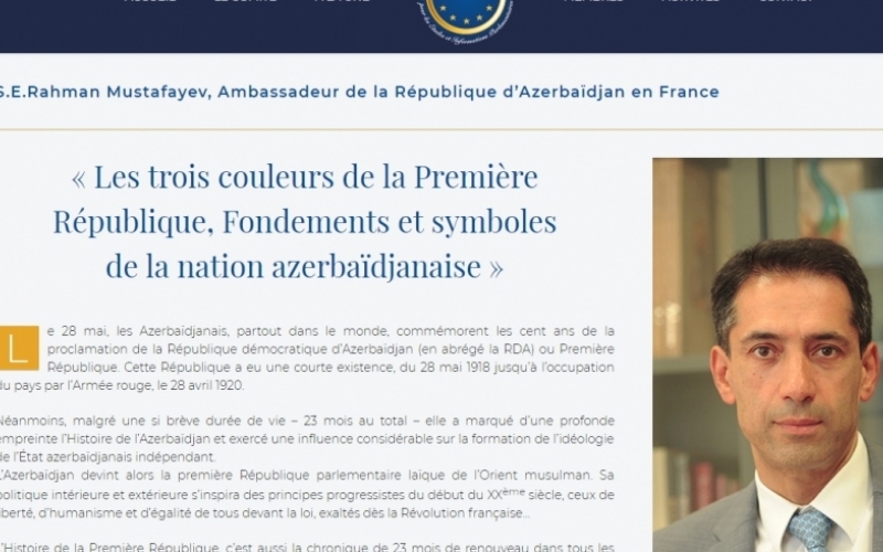 Le site «Comitedeleurope» publie un article de l’ambassadeur d’Azerbaïdjan en France Rahman Moustafayev