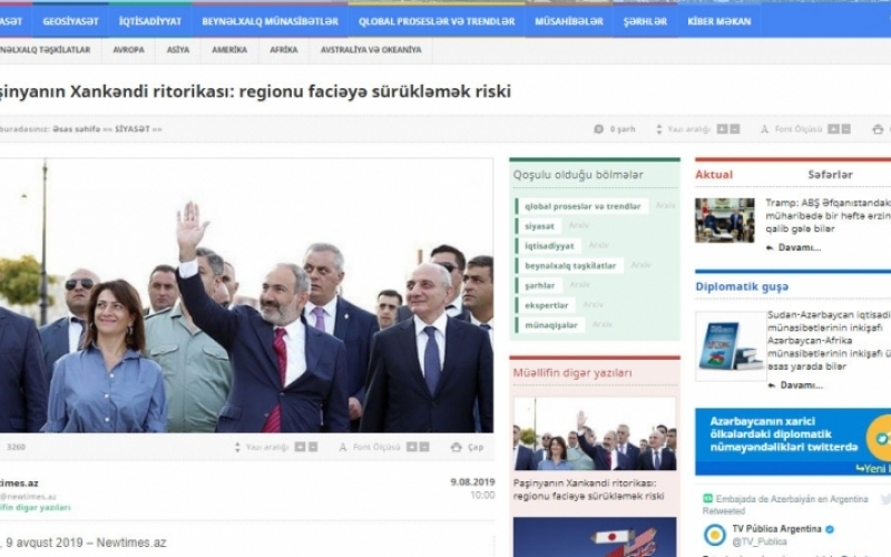 Paşinyanın Xankəndi ritorikası: regionu faciəyə sürükləmək riski