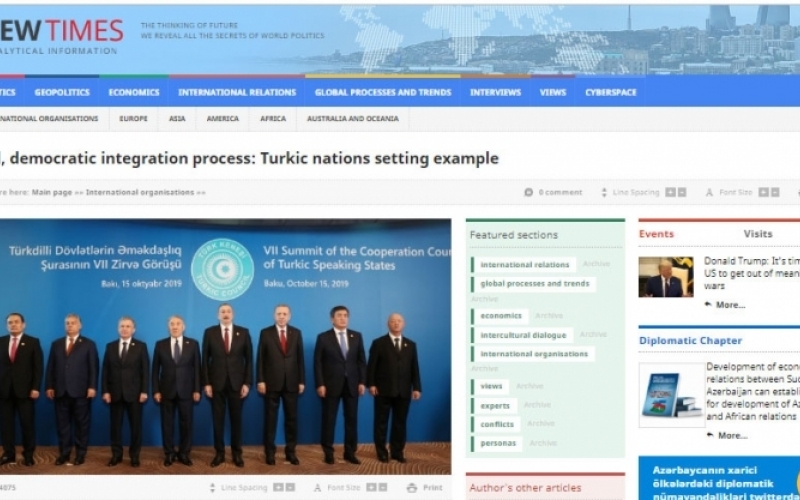 Civil, democratic integration process: Turkic nations setting example