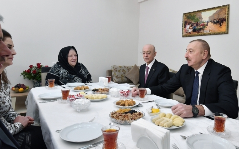 President Ilham Aliyev viewed conditions created at newly constructed building for earthquake-affected families in Shamakhi