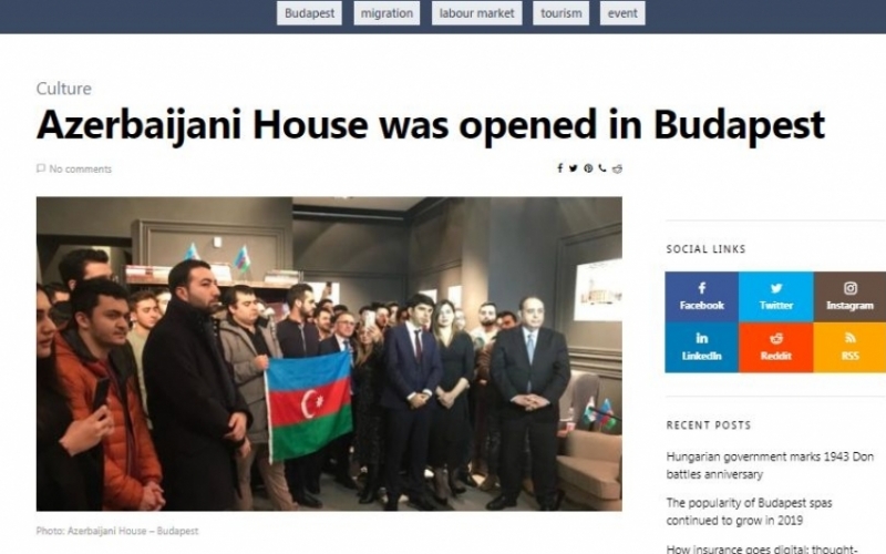 Daily News Hungary publishes article on Azerbaijani House in Budapest