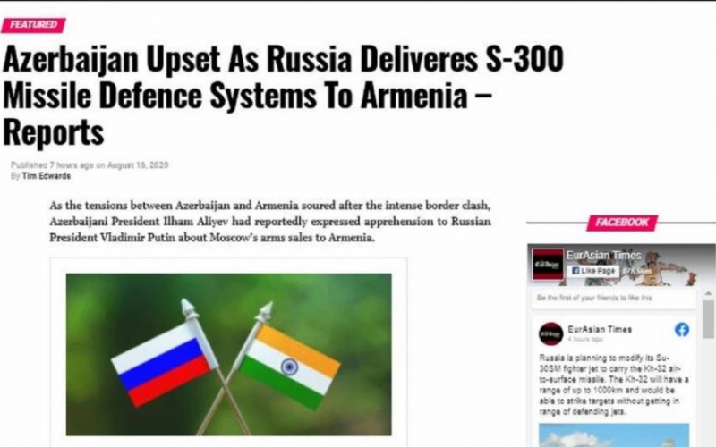 The Eurasian Times: Azerbaijan upset as Russia deliveres S-300 missile defence systems to Armenia