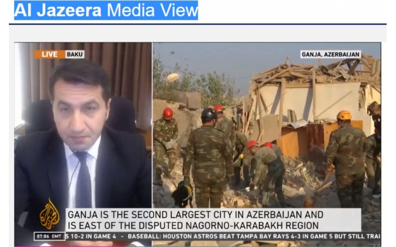 Assistant to President of Azerbaijan highlights Armenia’s provocations on Al Jazeera TV channel