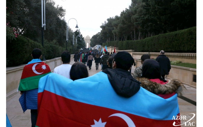 Allée des Martyrs à Bakou, le 10 novembre 2020