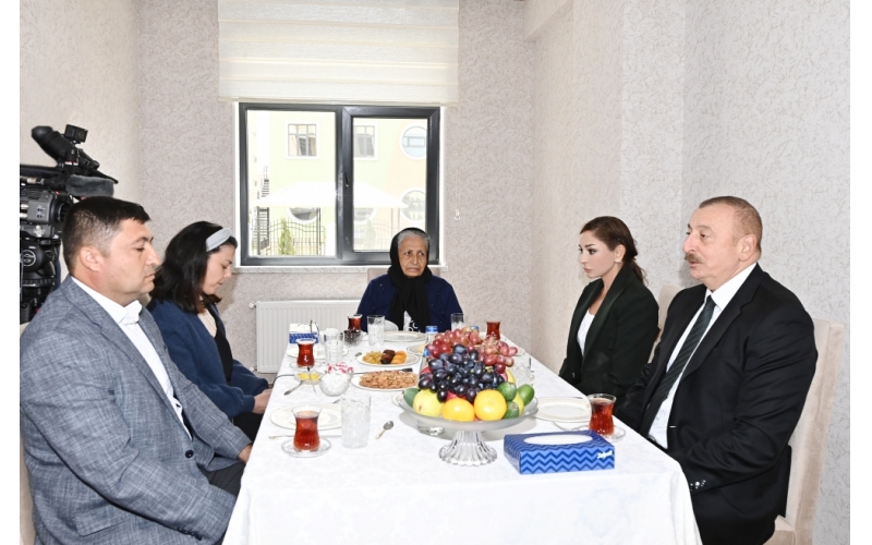 Residential complex for families of martyrs and war disabled inaugurated in Sabunchu district, Baku President Ilham Aliyev and First Lady Mehriban Aliyeva attended the inauguration