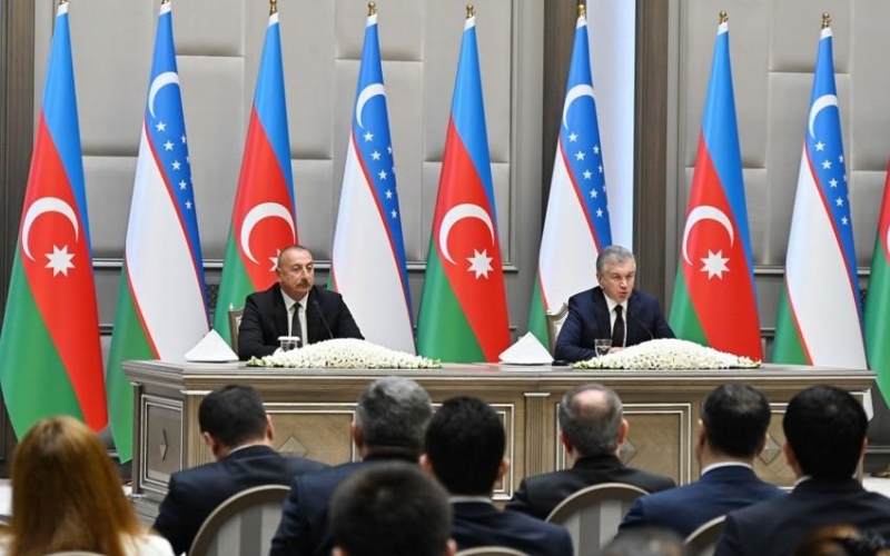 Presidents of Azerbaijan and Uzbekistan made press statements