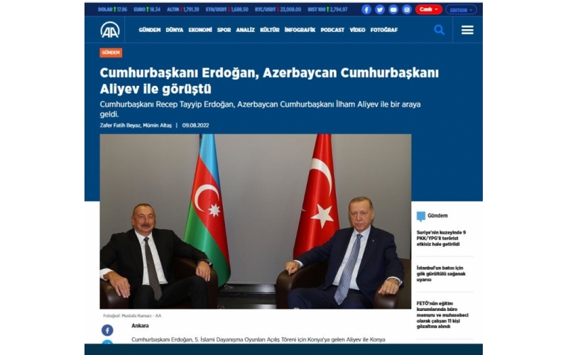 Turkish media highlights Azerbaijani President Ilham Aliyev’s working visit to Konya