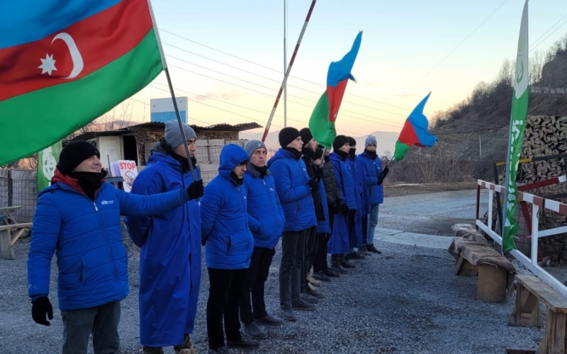 Protest rally on Khankandi-Lachin road continues for 100th day