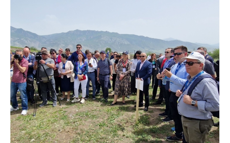 Un groupe de participants de la conférence internationale visite Zenguilan